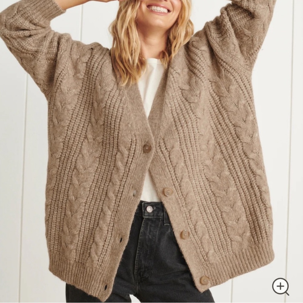 Jenni Kayne Cable Cocoon Cardigan, Sand, XXS